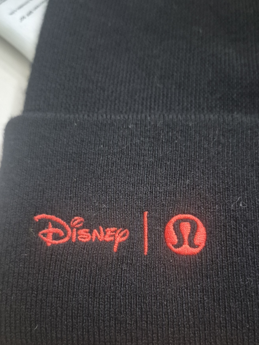 Disney Black Beanie with Red Embroidered Logos